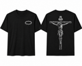 INRI Crucifixion black t-shirt front and back